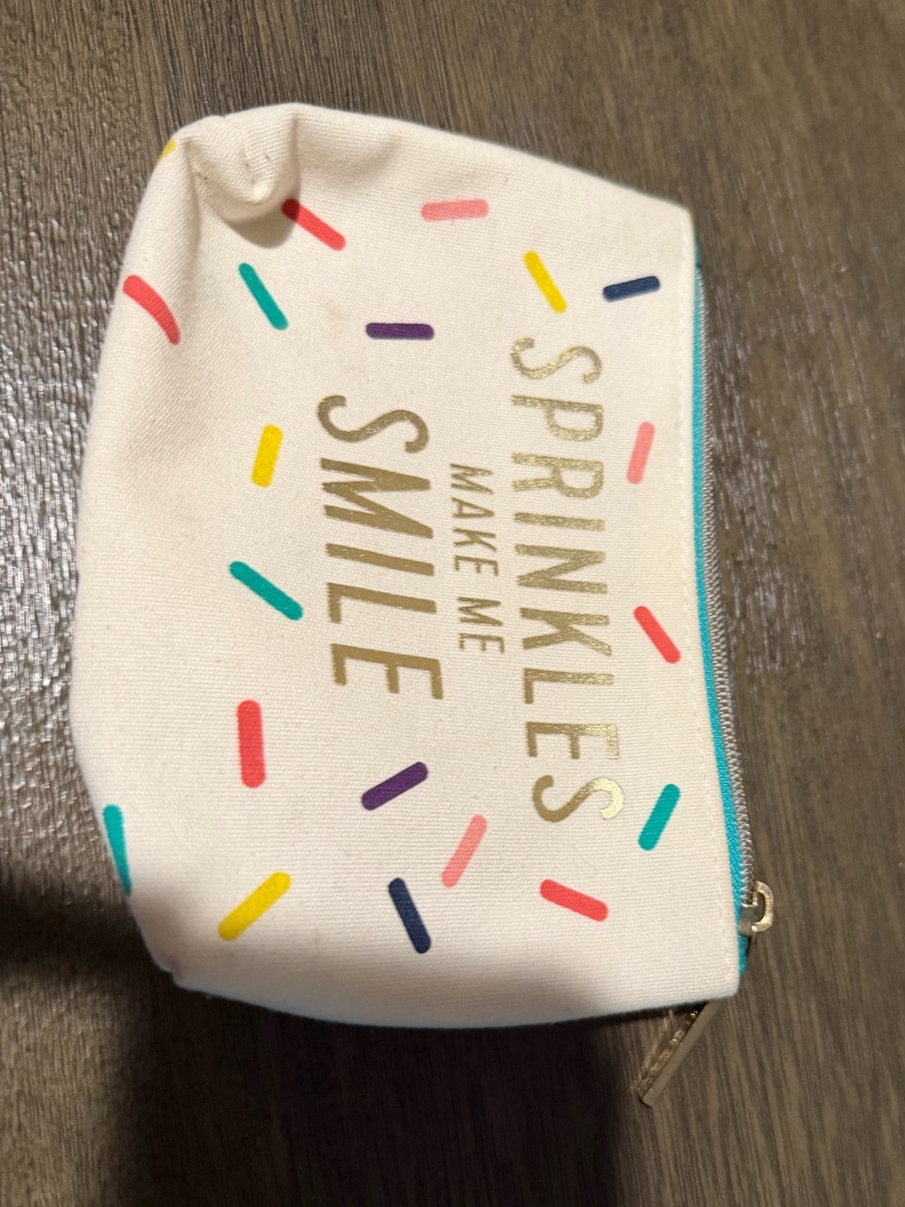 Canvas Cosmetic Pouch - Cream with Multicolor Sprinkles